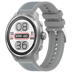 20mm For COROS Pace 2 / Apex 2 42mm  xDfind Hybrid Nylon Braid Silicone Watch Band(Grey)