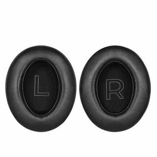 1 Pair Protein Leather Splicing LR Print Earphone Replacement Earpads Pads For HyperX Cloud 1 / I / 2 / II / 3(Black)