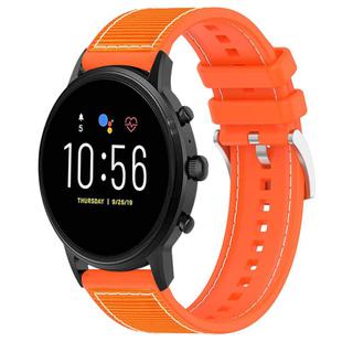 22mm For Fossil Gen 5 Carlyle / Julianna xDfind Hybrid Nylon Braid Silicone Watch Band(Orange)