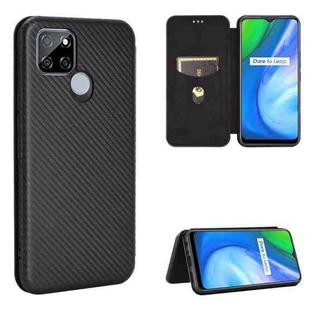 For OPPO Realme V3 Carbon Fiber Texture Horizontal Flip TPU + PC + PU Leather Case with Card Slot(Black)