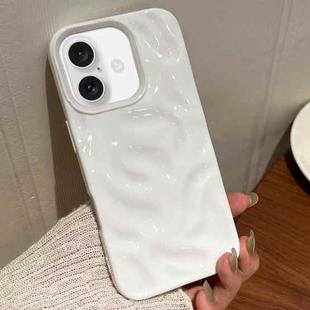 For iPhone 16 Plus Meteorite Texture Solid Color Glaze TPU Phone Case(White)