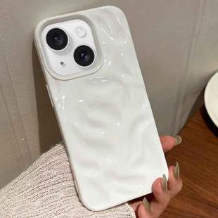 For iPhone 15 Meteorite Texture Solid Color Glaze TPU Phone Case(White)