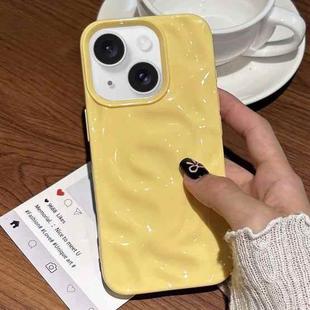 For iPhone 15 Meteorite Texture Solid Color Glaze TPU Phone Case(Yellow)