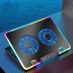 NUOXI F36-2 6-Speed Adjustable Dual-Fan Ultrathin Laptop Cooler(Black)