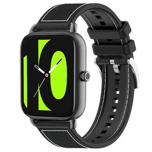 20mm For Xiaomi Haylou RS4 Plus LS11 / LS12 xDfind Hybrid Nylon Braid Silicone Watch Band(Black)