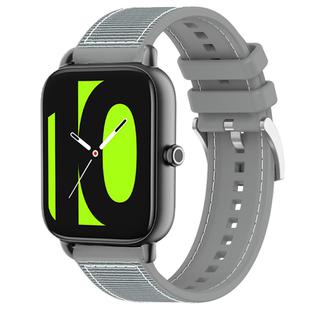 20mm For Xiaomi Haylou RS4 Plus LS11 / LS12 xDfind Hybrid Nylon Braid Silicone Watch Band(Grey)