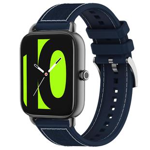 20mm For Xiaomi Haylou RS4 Plus LS11 / LS12 xDfind Hybrid Nylon Braid Silicone Watch Band(Midnight Blue)