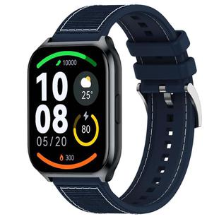 22mm For Xiaomi Haylou?Watch S001 / LS02 Pro xDfind Hybrid Nylon Braid Silicone Watch Band(Midnight Blue)