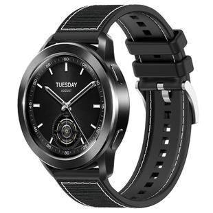 22mm For Xiaomi Watch S3 / 2 Pro / S2 / S1 xDfind Hybrid Nylon Braid Silicone Watch Band(Black)