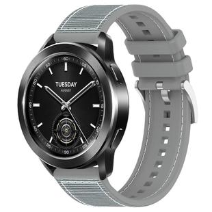 22mm For Xiaomi Watch S3 / 2 Pro / S2 / S1 xDfind Hybrid Nylon Braid Silicone Watch Band(Grey)