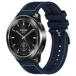 22mm For Xiaomi Watch S3 / 2 Pro / S2 / S1 xDfind Hybrid Nylon Braid Silicone Watch Band(Midnight Blue)