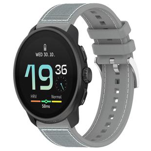 22mm For Suunto Race S / Race / 9 Peak xDfind Hybrid Nylon Braid Silicone Watch Band(Grey)