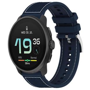 22mm For Suunto Race S / Race / 9 Peak xDfind Hybrid Nylon Braid Silicone Watch Band(Midnight Blue)