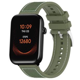 20mm For Ticwatch GTH / E3 / E / 2 xDfind Hybrid Nylon Braid Silicone Watch Band(Green)