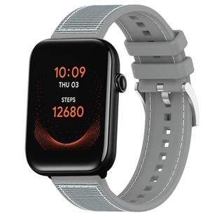 20mm For Ticwatch GTH / E3 / E / 2 xDfind Hybrid Nylon Braid Silicone Watch Band(Grey)