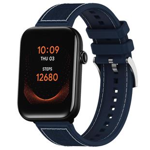 20mm For Ticwatch GTH / E3 / E / 2 xDfind Hybrid Nylon Braid Silicone Watch Band(Midnight Blue)