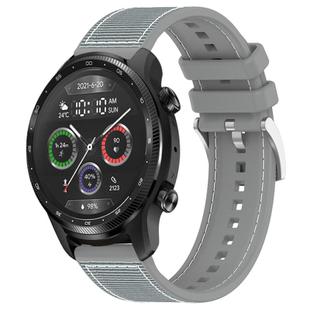 22mm For Ticwatch Pro X / Pro 3 / Pro xDfind Hybrid Nylon Braid Silicone Watch Band(Grey)