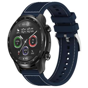 22mm For Ticwatch Pro X / Pro 3 / Pro xDfind Hybrid Nylon Braid Silicone Watch Band(Midnight Blue)