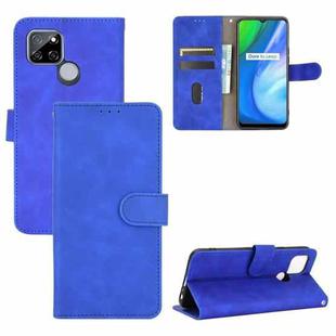For OPPO Realme V3 Solid Color Skin Feel Magnetic Buckle Horizontal Flip Calf Texture PU Leather Case with Holder & Card Slots & Wallet(Blue)