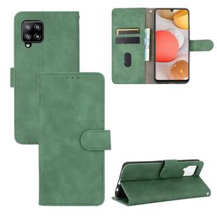 For Samsung Galaxy A42 5G Solid Color Skin Feel Magnetic Buckle Horizontal Flip Calf Texture PU Leather Case with Holder & Card Slots & Wallet(Green)