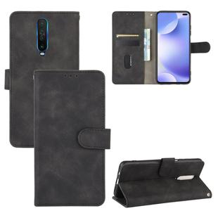 For Xiaomi Redmi K30 Ultra Solid Color Skin Feel Magnetic Buckle Horizontal Flip Calf Texture PU Leather Case with Holder & Card Slots & Wallet(Black)