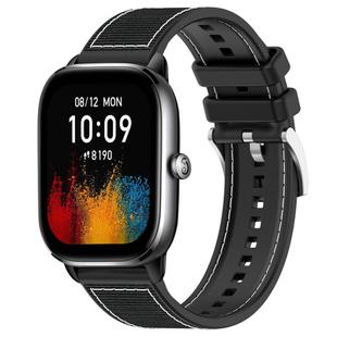 20mm For Amazfit GTS4 Mini / GTS 3 / GTS 2 xDfind Hybrid Nylon Braid Silicone Watch Band(Black)