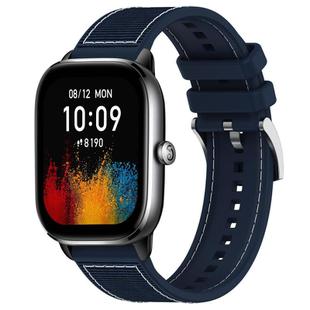 20mm For Amazfit GTS4 Mini / GTS 3 / GTS 2 xDfind Hybrid Nylon Braid Silicone Watch Band(Midnight Blue)
