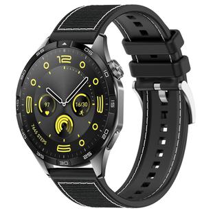 20mm For Huawei Watch GT4 / GT3 / GT2 xDfind Hybrid Nylon Braid Silicone Watch Band(Black)