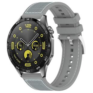 20mm For Huawei Watch GT4 / GT3 / GT2 xDfind Hybrid Nylon Braid Silicone Watch Band(Grey)
