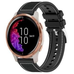 20mm For Garmin?Venu / Venu 2 / SQ / SQ2 xDfind Hybrid Nylon Braid Silicone Watch Band(Black)