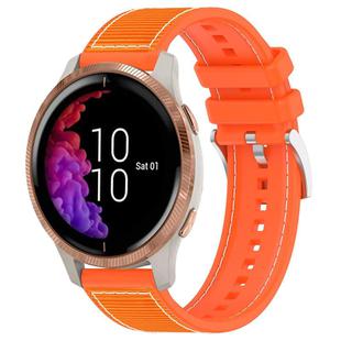 20mm For Garmin?Venu / Venu 2 / SQ / SQ2 xDfind Hybrid Nylon Braid Silicone Watch Band(Orange)