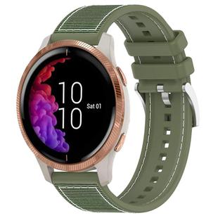20mm For Garmin?Venu / Venu 2 / SQ / SQ2 xDfind Hybrid Nylon Braid Silicone Watch Band(Green)