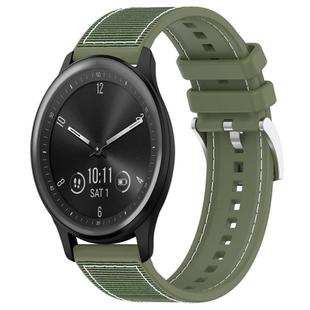 20mm For Garmin?Vivomove?Sport/Vivoactive5/3 xDfind Hybrid Nylon Braid Silicone Watch Band(Green)