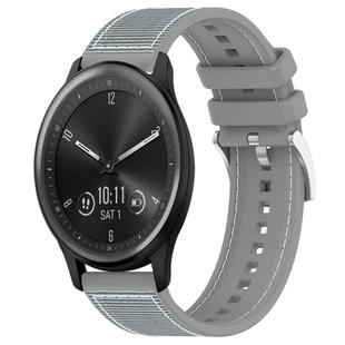 20mm For Garmin?Vivomove?Sport/Vivoactive5/3 xDfind Hybrid Nylon Braid Silicone Watch Band(Grey)