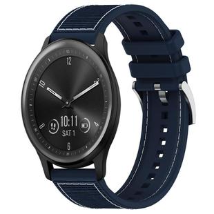 20mm For Garmin?Vivomove?Sport/Vivoactive5/3 xDfind Hybrid Nylon Braid Silicone Watch Band(Midnight Blue)
