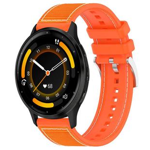 22mm For Garmin Venu 3 / Vivoactive 4 xDfind Hybrid Nylon Braid Silicone Watch Band(Orange)