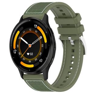 22mm For Garmin Venu 3 / Vivoactive 4 xDfind Hybrid Nylon Braid Silicone Watch Band(Green)