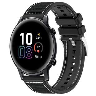 20mm For Honor Watch SE / MagicWatch 2 42mm xDfind Hybrid Nylon Braid Silicone Watch Band(Black)