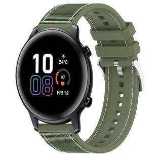 20mm For Honor Watch SE / MagicWatch 2 42mm xDfind Hybrid Nylon Braid Silicone Watch Band(Green)