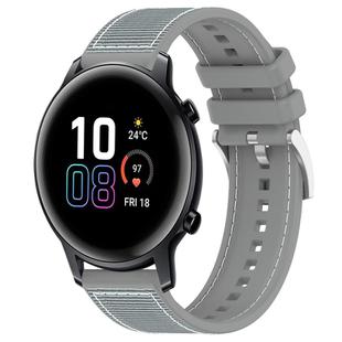 20mm For Honor Watch SE / MagicWatch 2 42mm xDfind Hybrid Nylon Braid Silicone Watch Band(Grey)