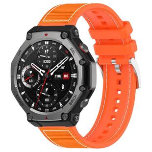 For Amazfit T-Rex 3 22mm xDfind Hybrid Nylon Braid Silicone Watch Band(Orange)
