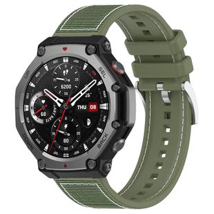 For Amazfit T-Rex 3 22mm xDfind Hybrid Nylon Braid Silicone Watch Band(Green)