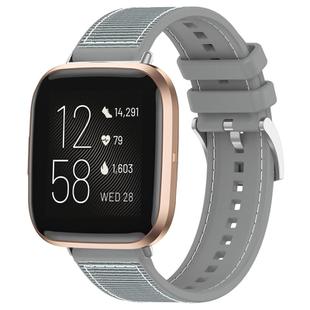 For Fitbit Versa 2/Versa/Versa Lite 20mm xDfind Hybrid Nylon Braid Silicone Watch Band(Grey)