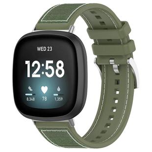 For Fitbit Versa 4/Versa3/Sense2/Sense 20mm xDfind Hybrid Nylon Braid Silicone Watch Band(Green)