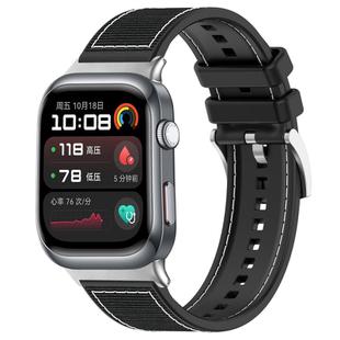For Huawei Watch D2 22mm xDfind Hybrid Nylon Braid Silicone Watch Band(Black)