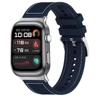 For Huawei Watch D2 22mm xDfind Hybrid Nylon Braid Silicone Watch Band(Midnight Blue)
