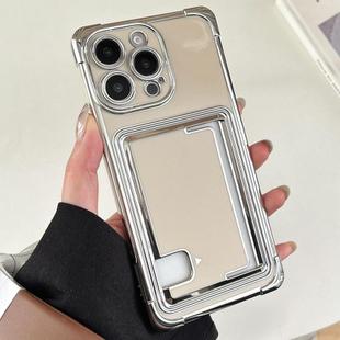 For iPhone 14 Pro Side Insert Card Slot Electroplated TPU Phone Case(White)