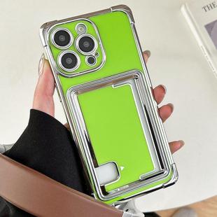 For iPhone 12 Pro Side Insert Card Slot Electroplated TPU Phone Case(Green)