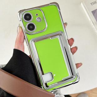 For iPhone 12 Side Insert Card Slot Electroplated TPU Phone Case(Green)