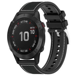 For Garmin Fenix 8/7X/6X/5X 26mm xDfind Hybrid Nylon Braid Silicone Watch Band(Black)